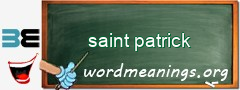 WordMeaning blackboard for saint patrick